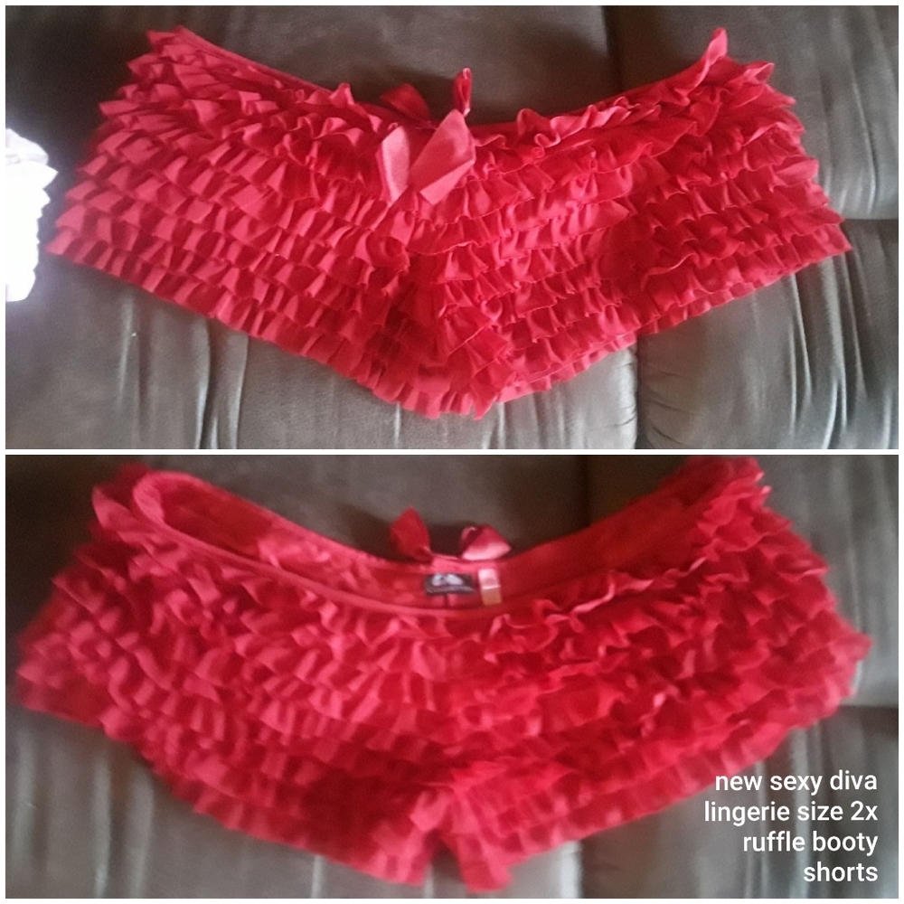 New sexy diva lingerie ruffle booty shorts
